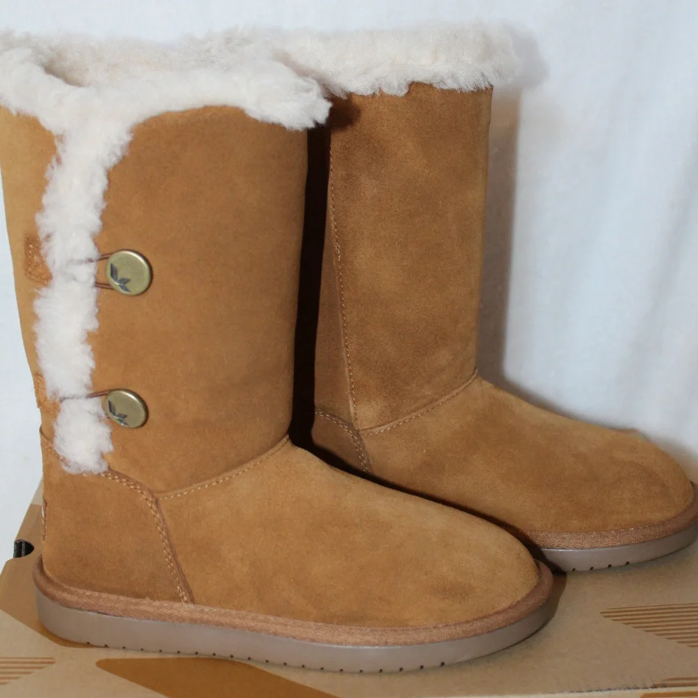 UGG KOOLABURRA SUEDE FUR TALL‎ BOOTS CHESTNUT